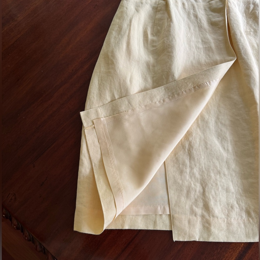 J. Crew Pale Yellow Sleeveless Linen Sheath Dress - Picture 3 of 7